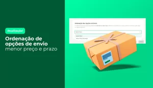 novidade ordenação de opções de envio